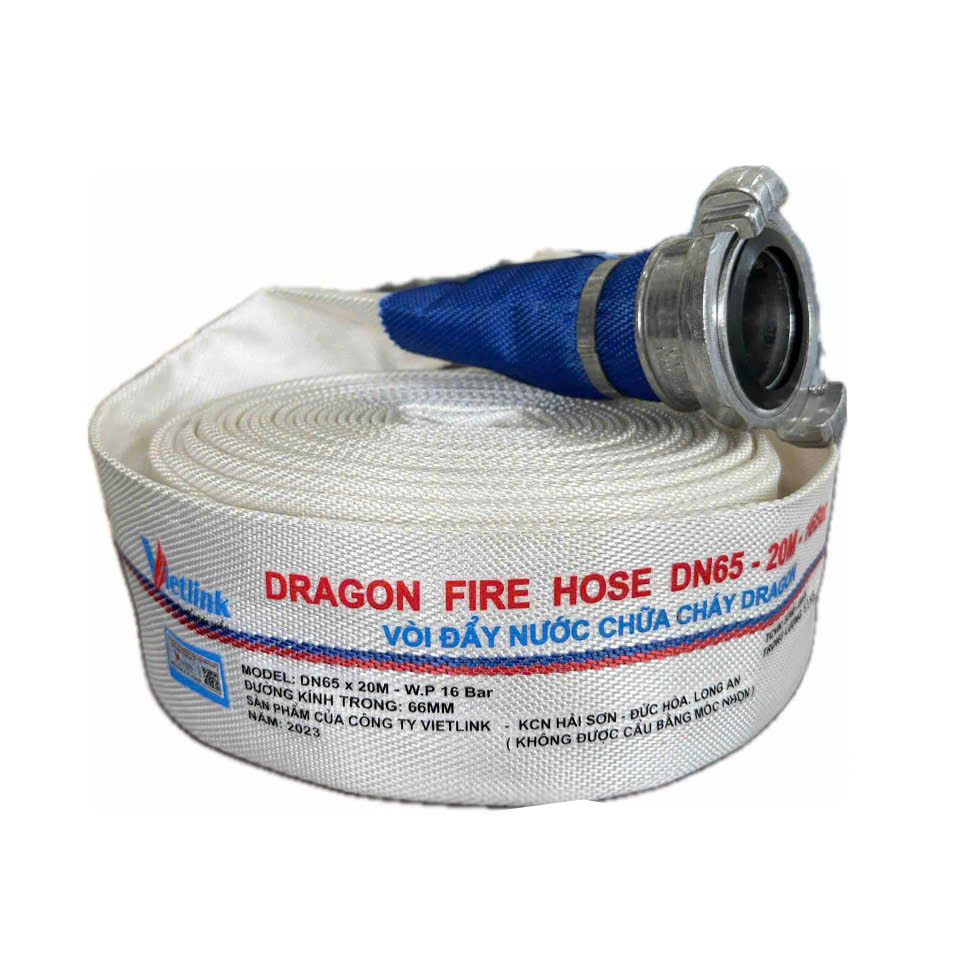 Vòi Chữa Cháy Dragon D65 x 20m x 16bar ( Có tem Kiểm Định) kèm khớp nối